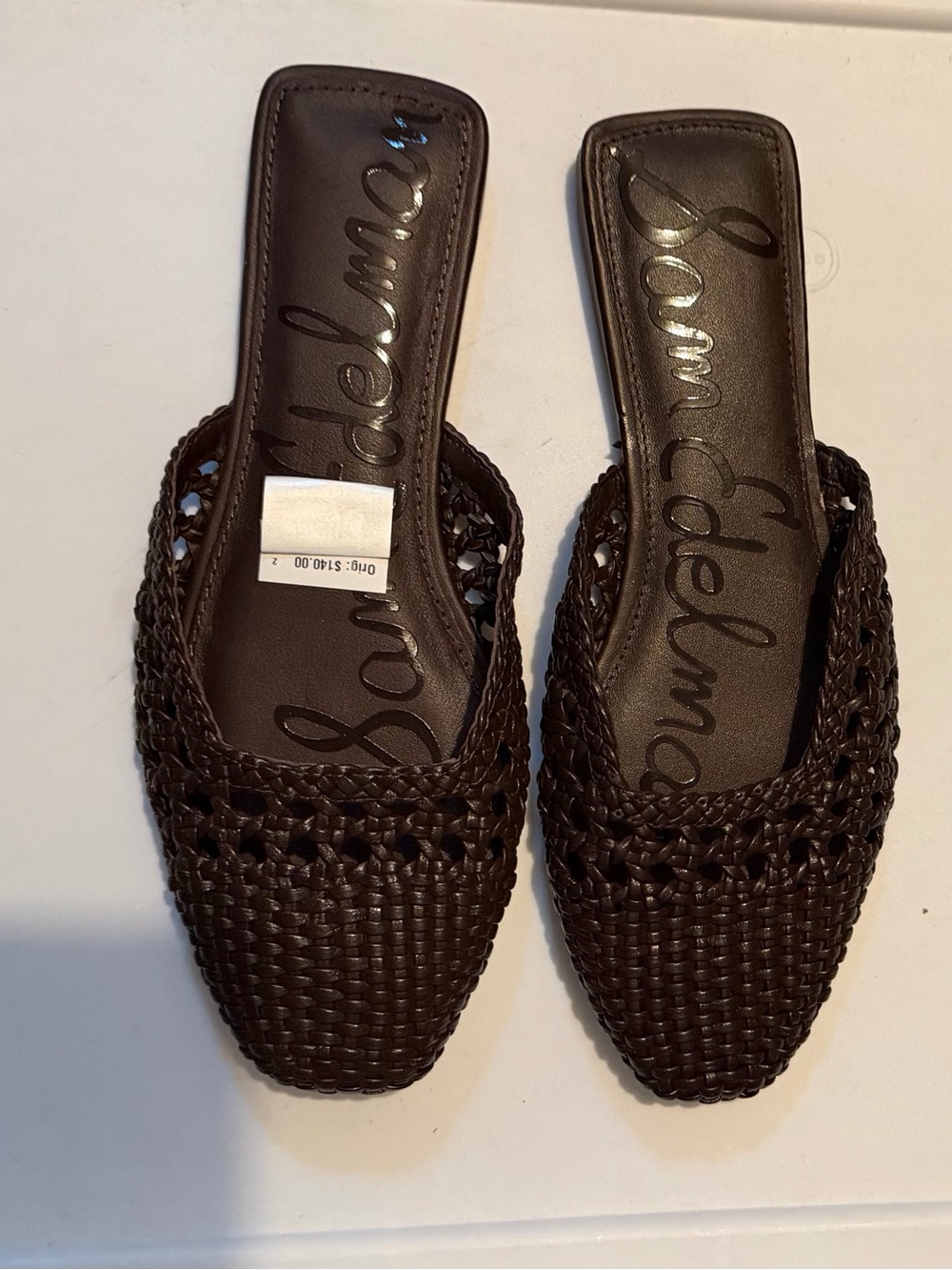 Sam Edelman Dark Brown Woven Slide Mules